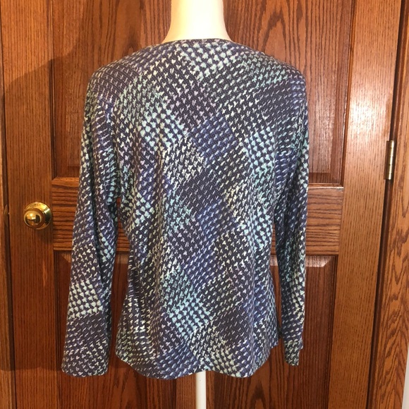 Studio Works Blue and Green long Sleeve Tee - Picture 3 of 5